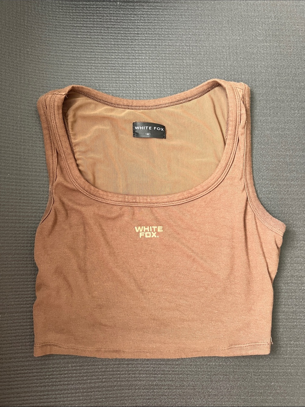 White Fox Boutique Brown Cropped Tank Top